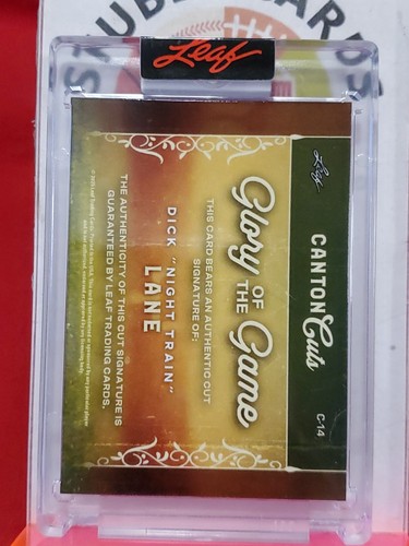 2025 LEAF DICK 'NIGHT TRAIN' LANE GLORY OF THE GAME CANTON CUTS 1/1 AUTO C-14 - Foto 3 di 3