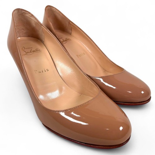Christian Louboutin remises Escarpins Talon Cuir Beige EU 37,5 avec Sac Talon Épingle 83896K Auth