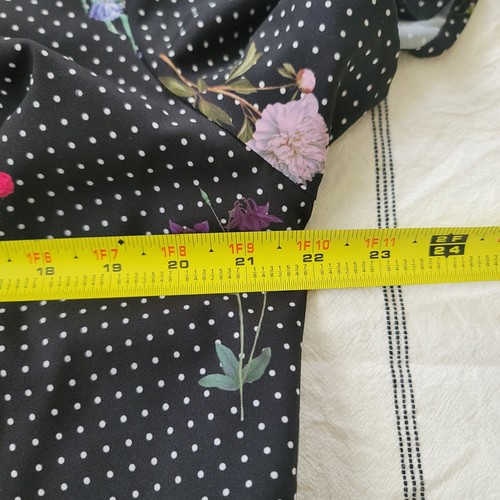 Eshakti Black Floral Polka Dot Tie Waist Maxi Dress Size 1X - 18W - Picture 5 of 11