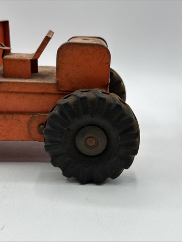 Vintage 1950's Structo End-Loader Tractor Toy Pressed Steel Orange #1256 Metal - Picture 10 of 18
