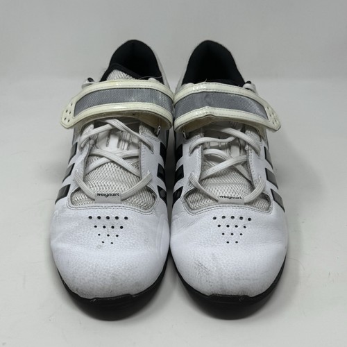 adidas adiPower Weightlifting Shoes Mens 16 Core White Black Silver Gym Trainers - Picture 5 of 12