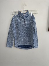 Cuddly Sherpa Boys Girls 1/4 Zip Up Fleece Pullover Sweatshirt Size 5/6, Indigo