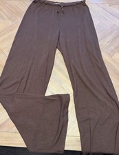 Elie Tahari Pants Womens XS Brown Tie Waist Pull On Wide Leg Travel Athleisure