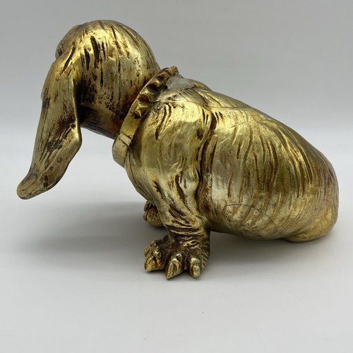 Vtg Ceramic Dog Bobblehead Bassett Hound Dach Gold Lenwile Ardalt Artware Japan - Picture 5 of 19