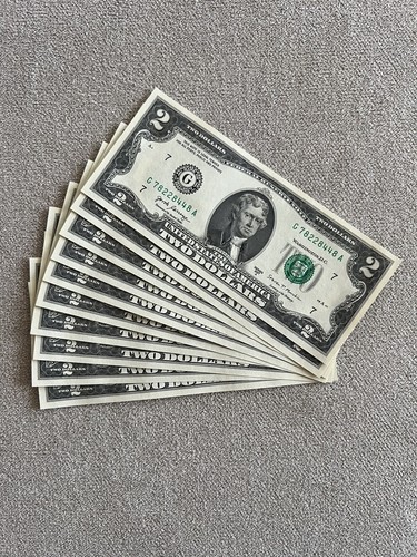 Lot of 100 ($2) Two Dollar Bills Uncirculated Sequential 2017A Consecutive Order - Picture 4 of 5