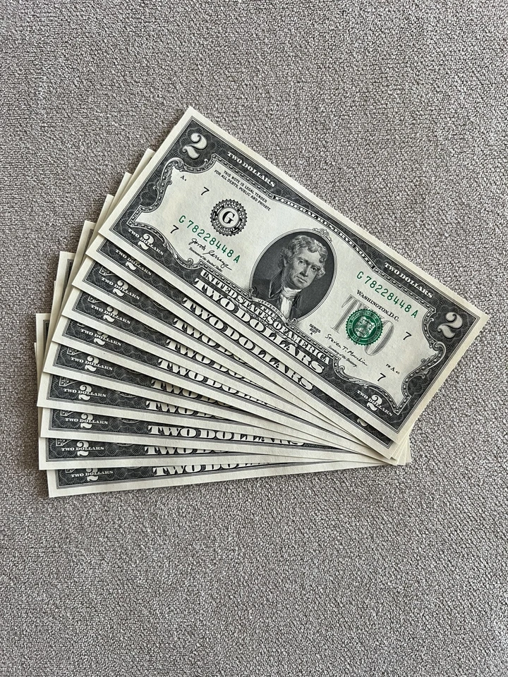 Lot of 100 ($2) Two Dollar Bills Uncirculated Sequential 2017A Consecutive Order - Image 4 of 4