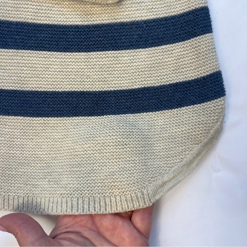 J. JILL Petite Coastal Cotton Blend Blue Oatmeal Striped Sweater Relaxed Size SP - Bild 7 von 9