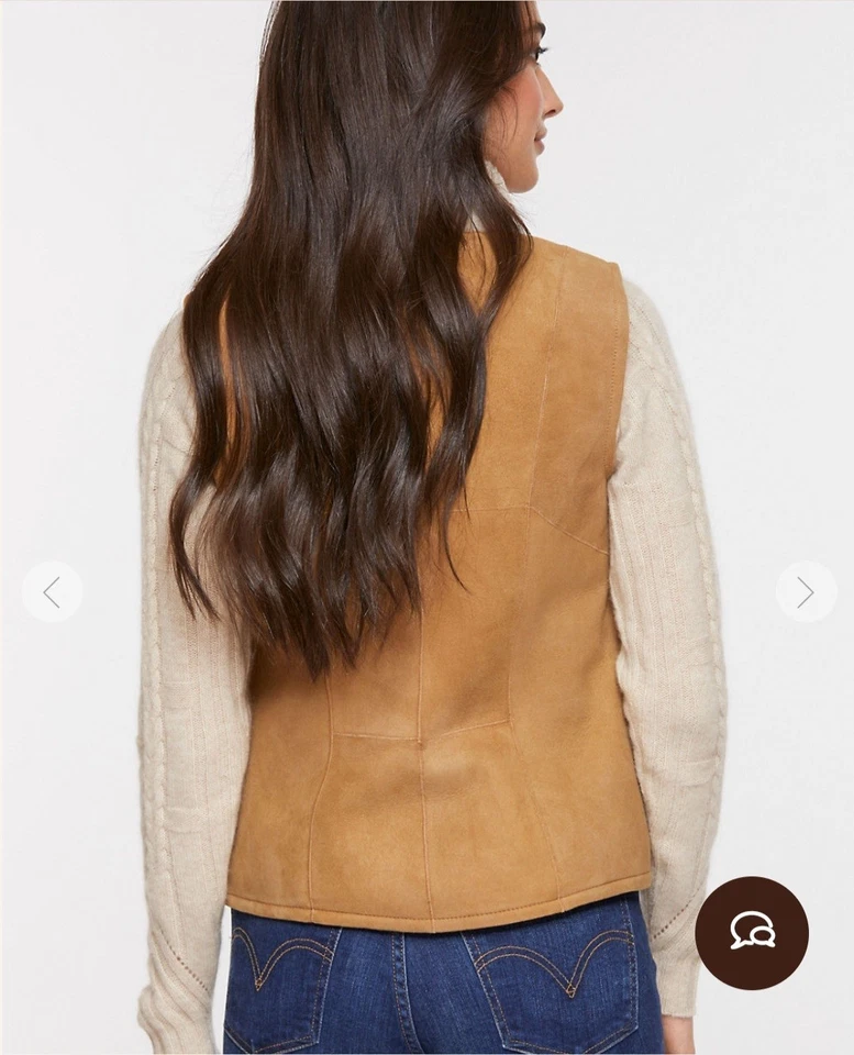 Overland Paige 23in Shearling Vest Xs Camel/cream Sheepskin  - Image 2 of 4