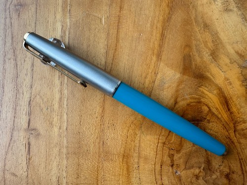Parker 61 Vista Blue Capillary GT Fountain Pen - England Broad Nib - Picture 12 of 14