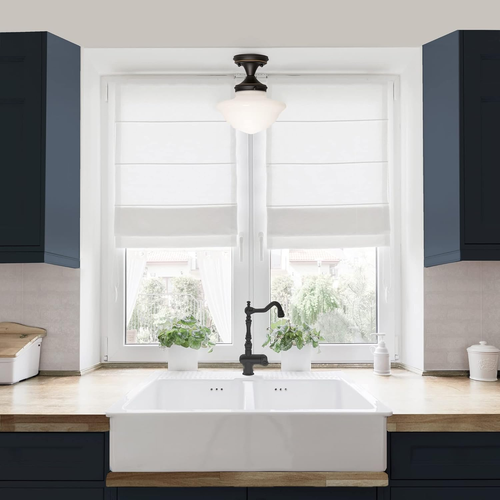 Design House Vintage-Inspired Schoolhouse Semi-Flush Mount Ceiling Light, 9 in X - Picture 7 of 12