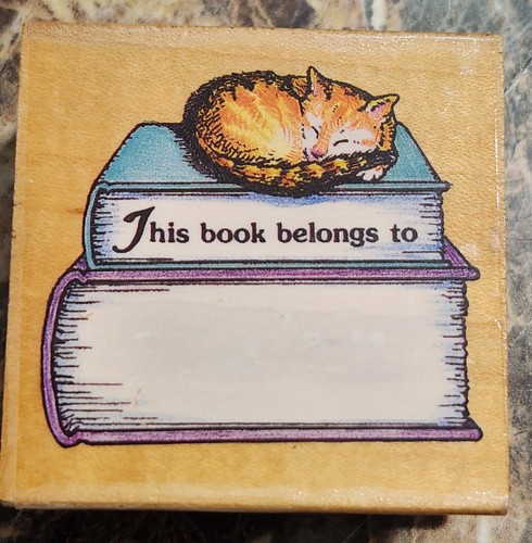 Timbro in gomma con piastra per libri per gatti ALL NIGHT MEDIA 681F "Questo libro appartiene a:" - Foto 18 di 18