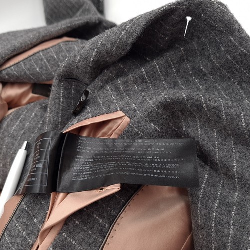 Suistudio Blazer Jacket Women Luxury Cotton Alpaca Striped Lr8 Size 34 - Picture 8 of 11