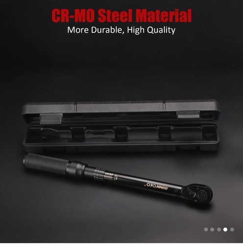 1/2 Zoll Antrieb Click Drehmomentschlüssel, 72 Zähne Dual-Richtung mit Schnalle 10-50 Pfund Fuß - Bild 3 von 8