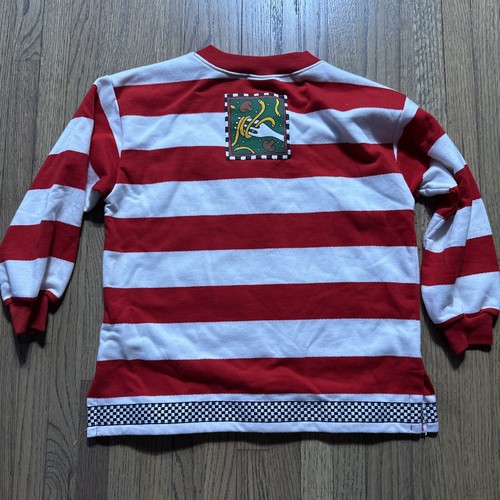 Vintage Zoodles Stripes Red/White Girl Chef Spaghetti 5-6 Long Sleeve Shirt - Picture 11 of 14