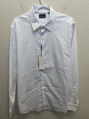 Camisa de vestir Daniel Hechter XL blanca cómoda elástica para hombre nueva con etiquetas - Imagen 1 de 9