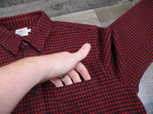 Camisa Suéter Faherty Legend Para Hombre Mediana Roja Negra Franela a Cuadros Abotonada Suave - Imagen 5 de 13