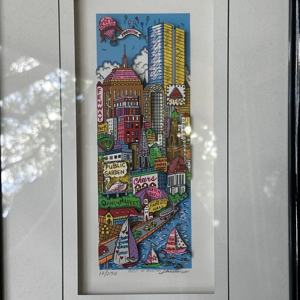 Charles Fazzino Best Of Boston Framed 3-D Hand Signed Serigraph 17/250 - Image 4 of 4