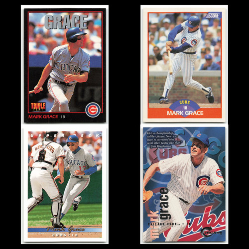 Mark Grace Lot 4 Baseball Cards 1993 Triple Play Chicago Cubs Set Collection MLB