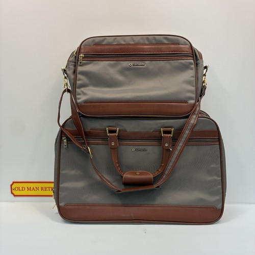 Bolso de Viaje Samsonite Vintage y Porta Ropa Gris Marrón Retro Bolsa - Imagen 1 de 14