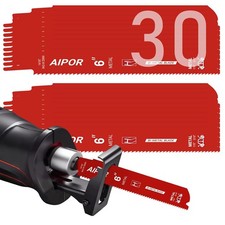 30 Pack Reciprocating Saw Blades,6 Inch 6" - 14/18 TPI - 30Pcs, Red 