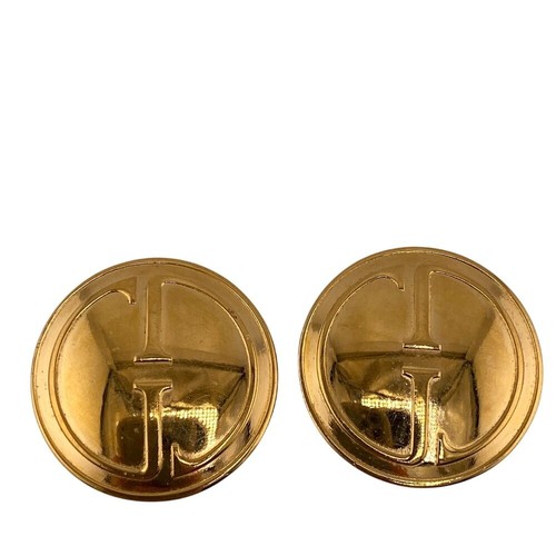 Gucci Earrings Gold GP Double G Logo Clip On 3.5cm x 3.5cm Women Accessories - Picture 3 of 5