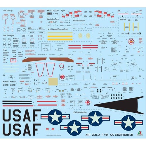 Modello Aereo F-104 A/C Starfighter Italeri 2515 1/32 Modello Carro Promozionale - Foto 10 di 12