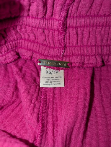 Magaschoni XS Hot Pink 100% Organic Cotton Wide Leg Lounge Beach PJ Pant - Picture 5 of 6