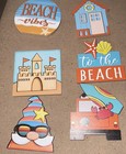 6pcs Wooden Beach Theme 3tiered Tray Decor
