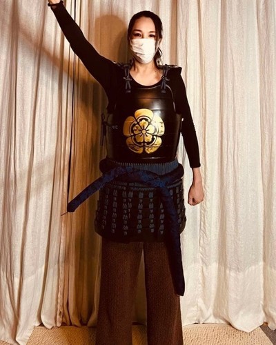 Authentic Japanese Samurai Armor Kabuto Yoroi Antique Vermillion Box 1900s Menpo - Picture 12 of 20