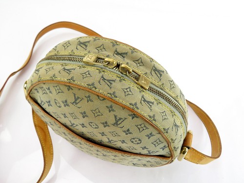 Authentic LOUIS VUITTON Jeanne GM Blue Mini Lin Canvas Round Shoulder Bag #61519 - Picture 13 of 20