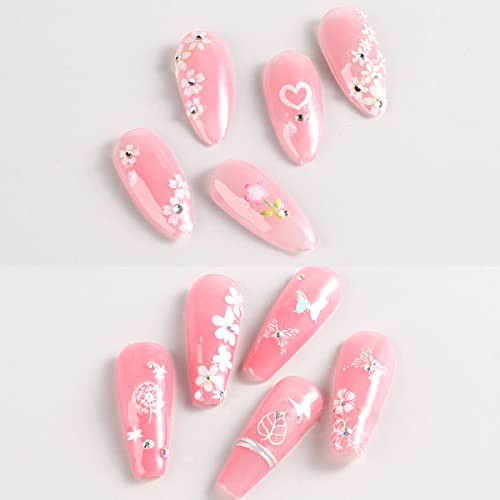 30Sheets Floral Nail Art Stickers Decals 3D Self Adhesive White Flower Designs - Picture 5 of 8