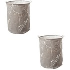  2 Pieces Woven Storage Basket Clothes Baskets Printed Laundry Bag