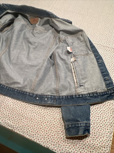 Chaqueta de camionero vintage Levi’s 70506 hecha en EE. UU. para hombre 44R de mezclilla ropa de trabajo lavada a la piedra - Imagen 21 de 21