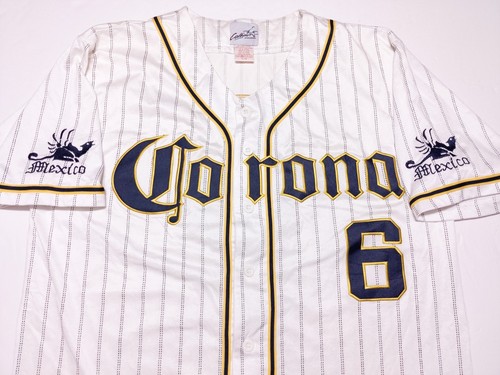 Vintage Corona Cerveza Beer Mexico Baseball Jersey Calhoun Sportswear Large L - Picture 8 of 10