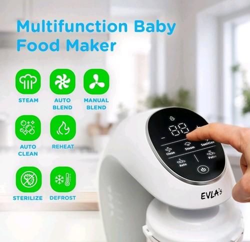 ELVA Fabricante de Alimentos para Bebés Procesador de Alimentos para Bebés Licuadora Molinillo Vapores y Mezclas Estéril - Imagen 3 de 4
