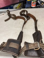 Lineman Tree Pole Climbing Spikes Gaffs - All Leather & Steel