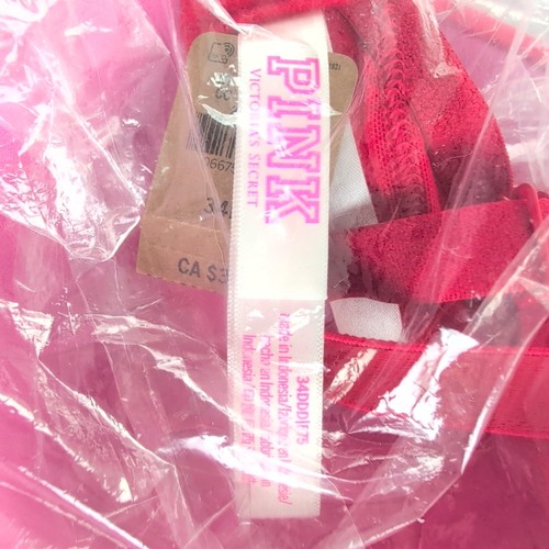 Victoria's Secret PINK NWT T Shirt Bra Underwire Red/Pink Size 34DDD - Picture 2 of 5