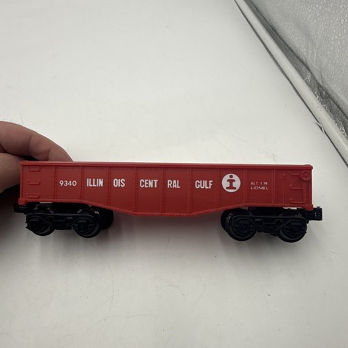 LIONEL O O27 GAUGE RED ILLINOIS CENTRAL GONDOLA #9340 - NM EX++ - Picture 2 of 13