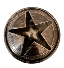 Vintage Marlboro Texas Lone Star Brushed Stainless Steel Ashtray 2 Piece 4.75” 