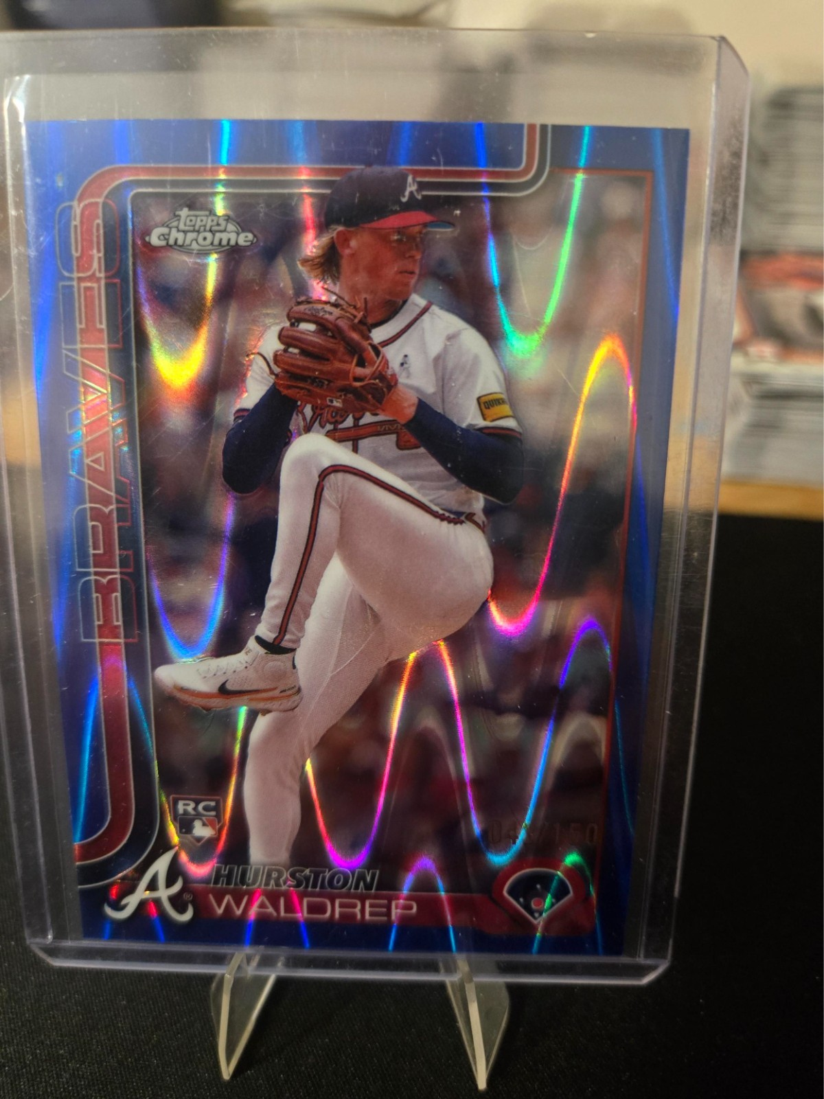 2025 topps chrome hurston waldrep blue raywave /150