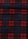 Vintage 80s Short Pile Plaid Blue Red Corduroy Upholstery Fabric By Yard