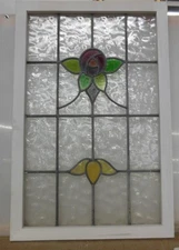LARGE OLD ENGLISH LEADED STAINED GLASS WINDOW