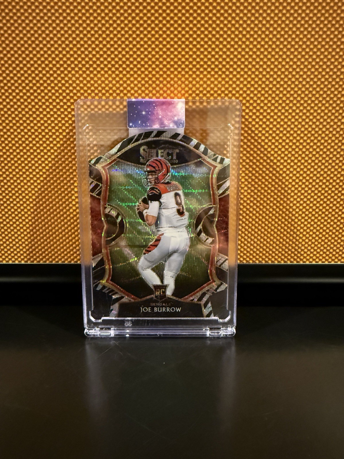 2020 Panini Select - Concourse Joe Burrow #46 Zebra Prizm Die-Cut (RC)