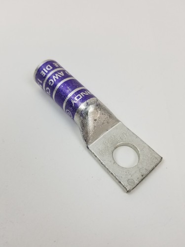 10 BURNDY YA28 Hylug Lug Terminal 1/2" 1-Hole Compression Lug Purple 4/0 AWG NEW - Picture 2 of 8
