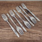 7 Oneida Lasting Rose Stainless Steel 7" Dinner Forks Vtg Flatware