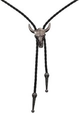 Vintage Western Cowboy Cowgirl Bolo Tie Necktie Texas Longhorn Buffalo Steer Cow