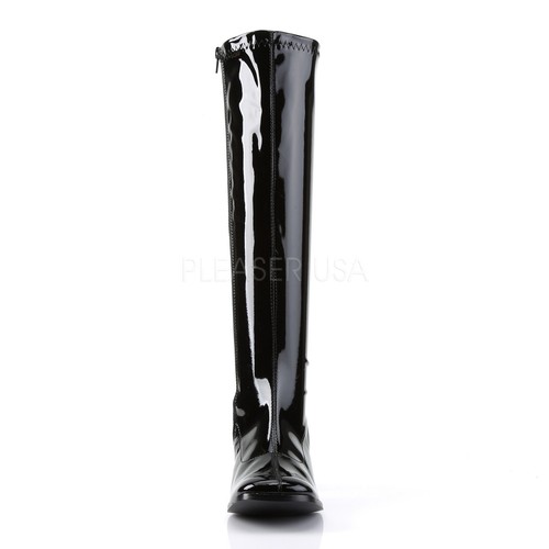 Black 1960s Gogo Dancer Hippie 70s Knee High Halloween Costume Drag Queen Boots - Picture 3 of 24