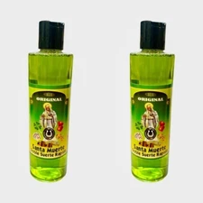 2PACK- Santa Muerte Doble Suerte Rapida Agua Espiritual Para Limpias Baños 16 oz