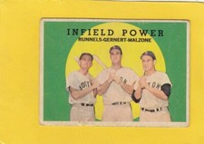 1959 Topps #519 Runnels/Gernert/Malzone Boston Red Sox G/VG Lot # 22004