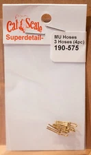 Cal-Scale #575 MU Hoses (Unpainted Brass Casting) -- 3-Hose Cluster 2 Pair